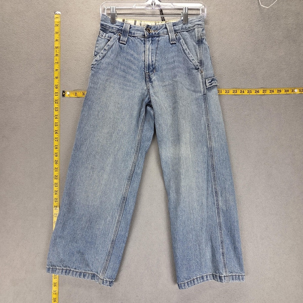 VTG Levis Jeans Womens 12 Regular Blue Wide‎ Leg Baggy Cargo Carpenter High Rise